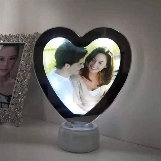 Personalized LED Mirror Light – Custom Couple Photo, Anniversary & Wedding Gift