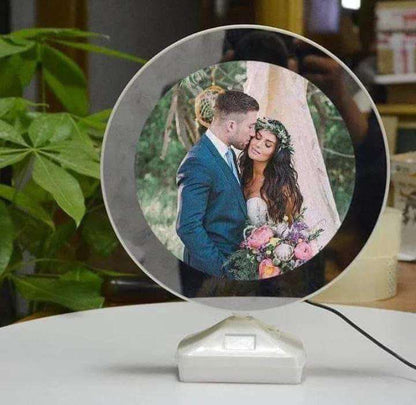 Personalized LED Mirror Light – Custom Couple Photo, Anniversary & Wedding Gift